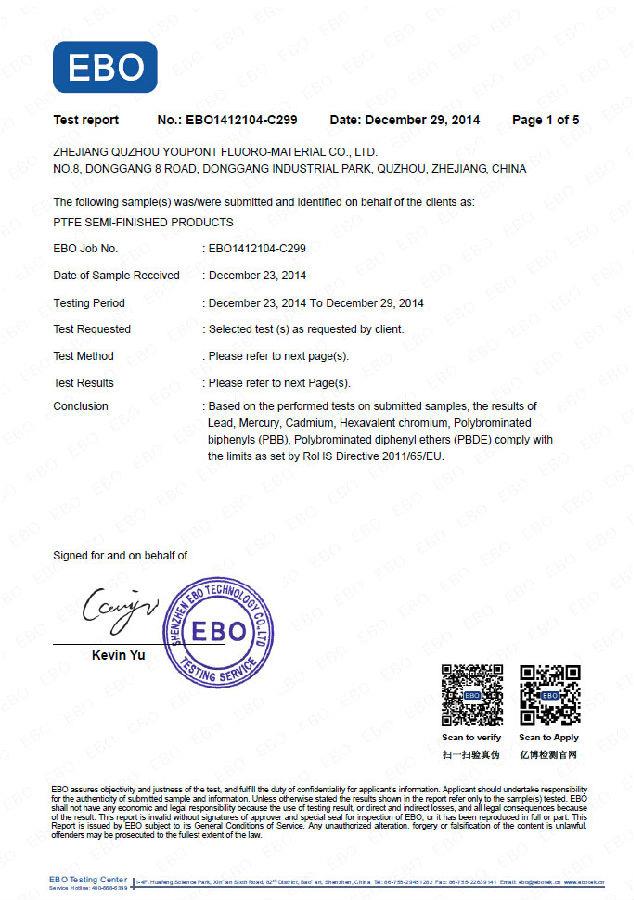 European rohs test report